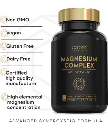 Advanced Vegan Magnesium Tablets for Restless Leg Syndrome & Calm Sleep | 240 Tablets UK Made Supplement with Magnesium Citrate Oxide & Vitamin B6 - Buy Online on GoSupps.com