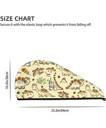 Hair Towel Wrap - Fast Drying Towel Turban for Kids | Cartoon Dinosaurs Design - Buy Online on GoSupps.com