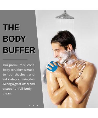 Men's Premium Soft Silicone Body Scrubber for Nourishing Cleaning & Exfoliating - Lather Boosting Bristles, Ergonomic Handle, Easy to Clean (Blue, 1pc) - Buy Online on GoSupps.com