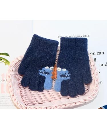 Baby Kids Cartoon Dinosaur Knitted Gloves Lovely Baby Toddler Thermal Knitting Wool Gloves Mittens for Children Girls Boys Age 2-6 Years Old(Dinosaur 2-6Y Royal Blue) - Buy Online on GoSupps.com