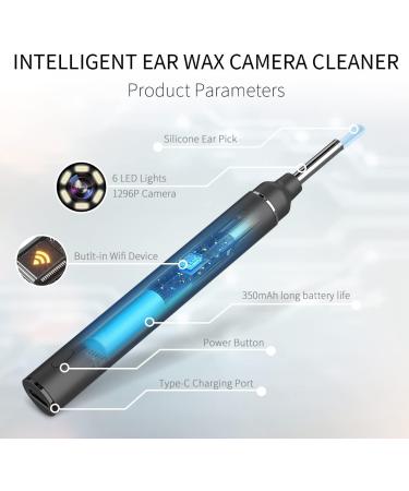 Wireless Ear Camera with 6 LED Lights | Ear Wax Removal Kit for Kids, Adults & Pets | Compatible with iPhone, iPad, Android | GPEESTRAC Pure Black - Buy Online on GoSupps.com
