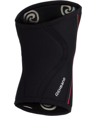 Buy Rehband Kniebandage 7mm Neoprene - Flexible Non-Slip Knee Sleeve for Fitness & Strength Training - Unisex Black/Red 1 Pair - Buy Online on GoSupps.com