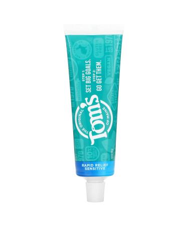 Tom's of Maine Natural Rapid Relief Sensitive Fluoride Free Toothpaste - Fresh Mint 4 Ounce