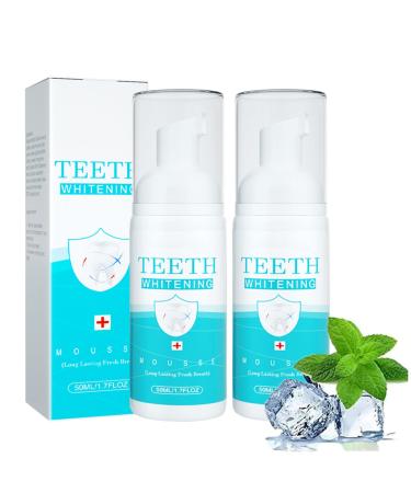 2Pcs Mouthwash Teeth Whitening Mousse Deep Cleaning Toothpaste Toothpaste Replacement Mouthwash Remove Stains Improves Teeth Brightness and Reduce Yellowing