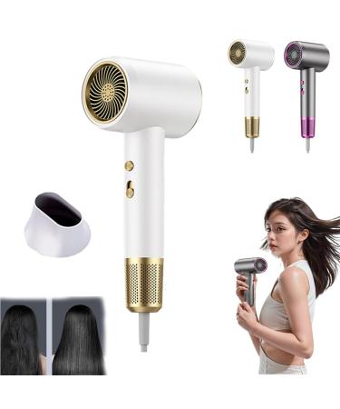 Numoya Hair Dryer Numoya Jetspeed Hair Dryer 2000w Adjustable Speed Blow Dryer with Diffuser for Curly Hair High-Speed Hair Dryer Eliminates Frizz for Home Travel Salon(White)