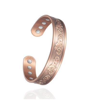 Copper Bracelet for Men 99% Pure Copper Adjustable Magnetic Bracelet Fashion Jewelry Present (2050)