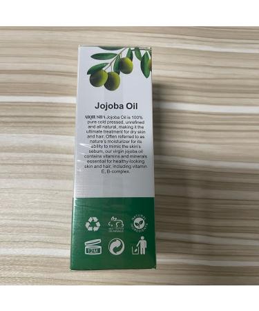 AIQIUSHA Organic Jojoba Oil 60ML - 100% Pure Cold Pressed Carrier Oil for Skin Hair Growth Frizz Control & DIY Beauty - Buy Online on GoSupps.com