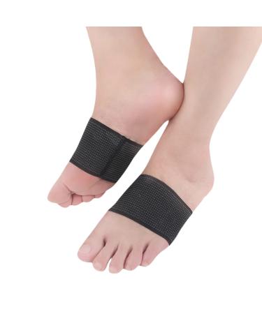 Heallily Foot Arch Support Bandage Effective Heel Pain Relief Sleeves Elastic Breathable Compression Wrap L/XL (Black)