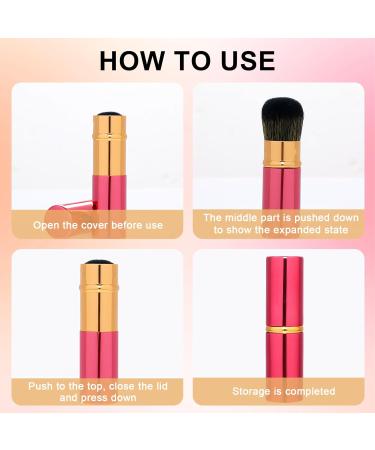 2 Pack Retractable Kabuki Makeup Brushes Small Portable Travel Foundation Brush Ultra Soft & Fine Bristles Face Blusher Brush with Cover for Bronzer Buffing Highlighter Flawless Powder Cosmetics Black & Red - Buy Online on GoSupps.com