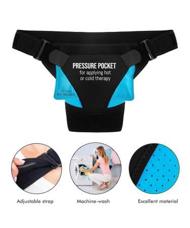 Shoulder Brace for Pain Relief | Adjustable Rotator Cuff Sleeve Wrap for Men & Women - Blue - Buy Online on GoSupps.com