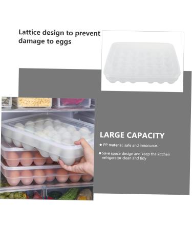 Mikikit 34 Egg Preservation Box Plastic Serving Tray Fridge Egg Holder Tray Kitchen Egg Tray Flat re-usable - Buy Online on GoSupps.com
