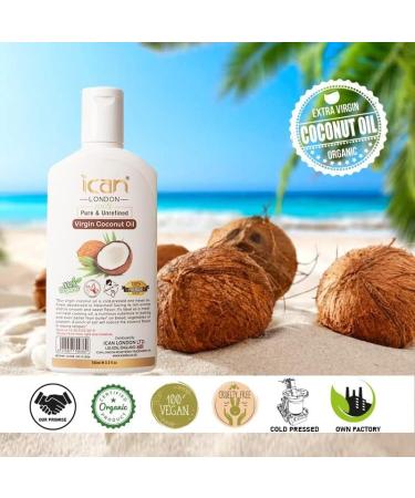 ICAN London Organic 100% Pure Virgin Coconut Oil 125gm for Hair, Skin & Cooking - Buy Online on GoSupps.com