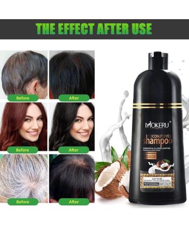 Instant Shampoo for Black and Gray Hair - 3 in 1 Hair Coloring Shampoo for Women and Men Black Hair Dye Easy to Use and Long Lasting Black Shampoo (Natural Black) - Buy Online on GoSupps.com