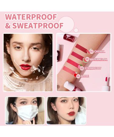 Korean Lip Tint Stain Set | Plumping Glossy Lip Gloss | Long Lasting Mini Liquid Lipstick | 02 STRAWBERRY & 04 CHERRY - Buy Online on GoSupps.com