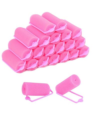 wordmouk 36 Pieces Foam Sponge Hair Rollers Pink Hair Rollers Soft Sponge Curlers DIY Hair Styling Hairdressing Tools for Women Kids (20 mm) Pink 36 Count (Pack of 1)