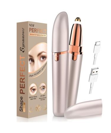 Eyebrow Trimmer for Women Rechargeable Women Eyebrow Hair Remover Eyebrow Epilator Pen Safe Painless Lady Eyebrow Trimmer Eyebrow Shaper Electric Eyebrow Shaver Shaper Eyebrow Razor Rose-Eyebrow Trimmer