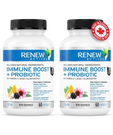 Renew Actives Wellness Supplement - Antioxidant Capsules with Elderberry Probiotics Zinc Vitamin C & Organic Turmeric Supports Immune Function & Collagen Formation 60 Vegan Capsules (2 Pks) 60 Count (Pack of 2) - Buy Online on GoSupps.com