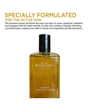 Pecksniff's Men's Luxurious Moisturizing Bath & Shower Gel - 500ml | Invigorating Citrus Aroma Body Wash | Luxury Shower Gel for Men - Buy Online on GoSupps.com
