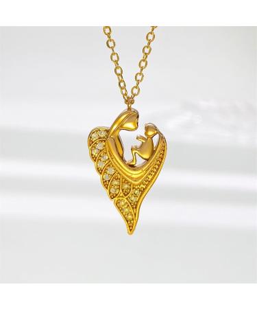 Oralgos Elegant Aesthetic Women's Necklace - Unique Mother Child Love Trailer Design in Copper - Buy Online on GoSupps.com