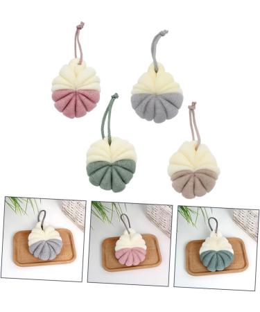 4 Pcs Bath Bouquet Bath Tub Cleaner & Exfoliating Shower Loofah Balls - Japanese-Style Sponge for Ultimate Clean & Relaxation - Buy Online on GoSupps.com