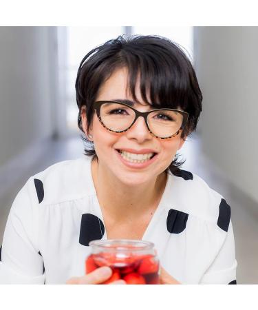 Cat Eye Reading Glasses for Women - 2-Pack Fashion Blue Light Readers +1.5 Anti-Glare Eyeglasses with Spring Hinge in Brown & Turquoise - Stylish & Comfortable - Buy Online on GoSupps.com