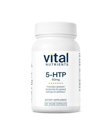 Vital Nutrients 5-HTP 50mg (5-hydroxytryptophan) | Vegan Serotonin Support Supplement* | Sleep and Stress Support | 5HTP and Vitamin B6 | Gluten Dairy Soy Free | Non-GMO | 60 Capsules