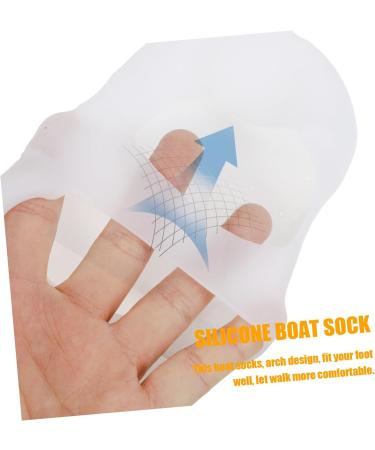 FRCOLOR 1 Pair Silicone Heel Protector Silicone Moisturizing Socks Silicone Boat Sock Spa Gel Socks Silicone Socks Beach Sock Tendon Socks Dance Socks Sole of Foot Men and Women White - Buy Online on GoSupps.com