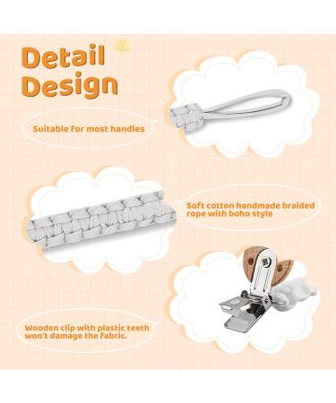 IOSPKKIO 3-Piece Cotton Pacifier Chain Set - Hand-Woven Modern Design with Wood Clip - Safe & Stylish Baby Accessories in 3 Colors - Buy Online on GoSupps.com