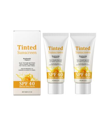 Shantou Yingji 2 pieces Sun Protection SPF40 with Vitamin C facial sunscreen vitamin C sunscreen Physical Sunscreen refreshing and nonsticky suitable for all skin types