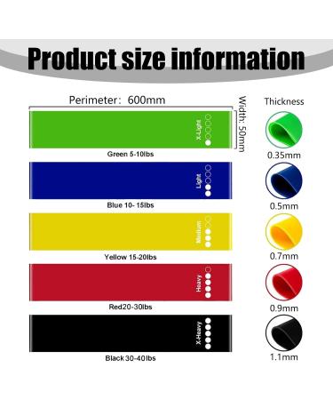 5 Pcs Resistance Bands Exercise Bands Resistance Bands Set with 5 Different Resistance Levels Training Elastic Bands Workout Bands Yoga Bands Gym Band Resistance Fitness Bands for Pilates Rehab - Buy Online on GoSupps.com
