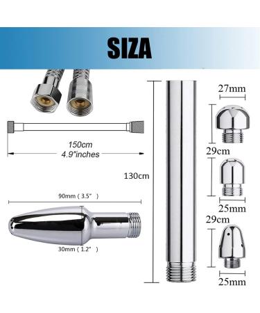 Metal Nozzle Shower Head Set - 2 Aluminum Shower Heads 150cm Hose & Water Tank Hook - Clean & Durable - International Shipping Available - Buy Online on GoSupps.com