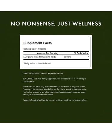 Swanson Amino Acid L-Arginine 500 Milligrams 200 Capsules - Buy Online on GoSupps.com