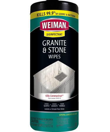 Weiman Granite Cleaner and Polish - 30 Wipes - For Granite Marble Soapstone Quartz Quartzite Slate Limestone Corian Laminate Tile Countertop and More (Pack of 1) - Buy Online on GoSupps.com