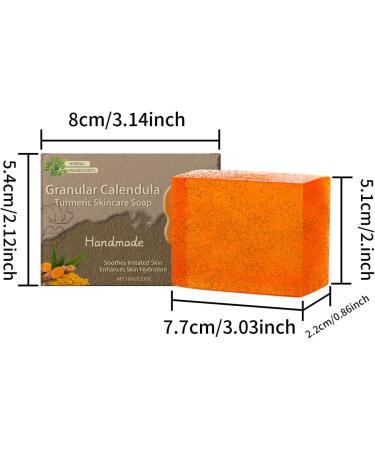 Calendula Turmeric Soap Brightening soap for natural skin glow calendula turmeric facial cleanser Natural turmeric soap for face and body oil control and deep cleansing - Buy Online on GoSupps.com