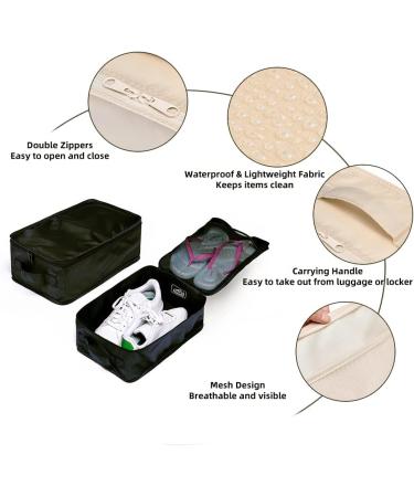 Foldable Waterproof Travel Shoe Bags Organizer - Double Layer (4 Black Bags) - Buy Online on GoSupps.com
