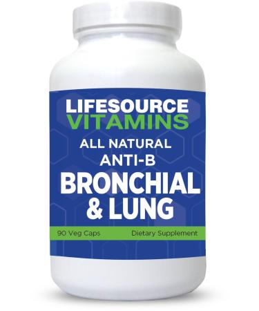 LifeSource Vitamins All Natural Anti-B Bronchial & Lung Support 14 All Natural Ingredients - 90 Capsules - Proprietary Formula