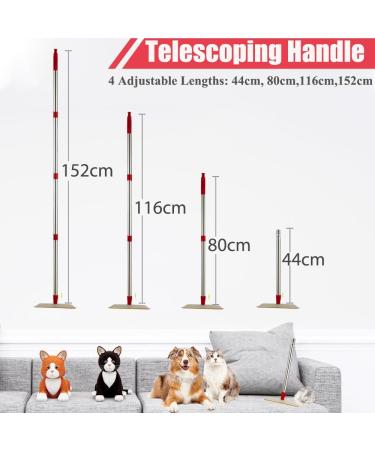 Adjustable Pet Hair Remover Rake with Long Handle - Reusable Fur Brush for Carpets, Couch, Car, and Furniture - Buy Online on GoSupps.com