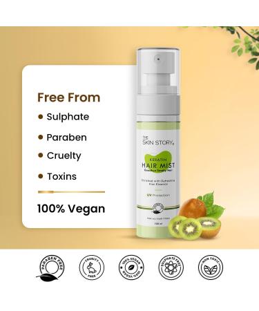 Hair Mist Spray | Hair Perfume with UV Protection Frizz Control Fragrance & Hydration | Keratin Kiwi & Olive Oil Blend | Paraben-Free - 100ml - Buy Online on GoSupps.com