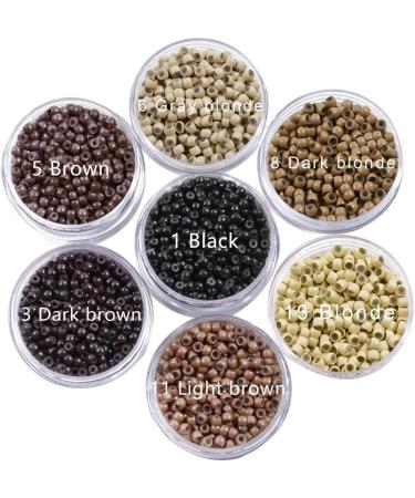 1000pcs 3.0mm Silicone Nano Rings Hair Extension Beads - Gray Blonde | Micro Rings Links for Hair Extensions - Buy Online on GoSupps.com