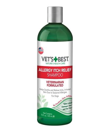 Vet's Best Allergy Itch Relief Dog Shampoo | Cleans and Relieves Discomfort from Seasonal Allergies | Gentle Formula | 16 Oz