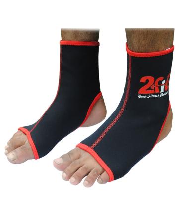 2Fit Neoprene Ankle Foot Brace SupportPro Neoprene Ankle Foot Brace Support Pad Guard Protector Neoprene Foot Stabilizing Wrap Pain Injury Relief Leg & Foot S/M 1 Pair
