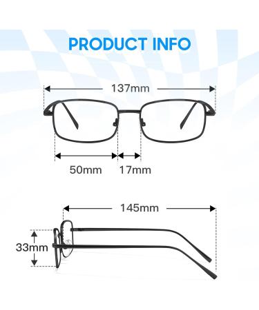 TJUTR Fashion Clear Glasses for Women | Non-Prescription Blue Light Blocking Rectangle Metal Frame - 733-V10 Black - Buy Online on GoSupps.com