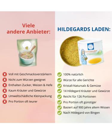 Spicy Vegetable Broth | Hildegard's Natural Soup with 14 Traditional Spices | 350g - 100% Organic & Authentic Flavor - Buy Online on GoSupps.com