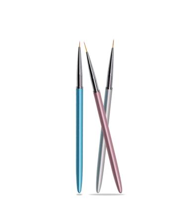 3 Pieces Sets Nail Art Tools Nail Dotting Tool Drawing Pen Drawing Line Pens for Hand Manicure