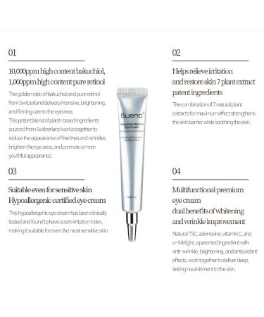 Bueno+ Bakuchiol Retinol Eye Cream 0.7 fl.oz (20g) | Eye Cream for Dark Circles Puffiness & Wrinkles - Buy Online on GoSupps.com
