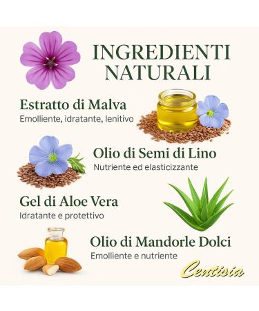 Centisia Hair Balm Malva and Linseed 200ml Natural Moisturizing Nourishing and Restructuring Treatment With Aloe Vera Sweet Almonds and Vegetable Oils Fragile - Buy Online on GoSupps.com