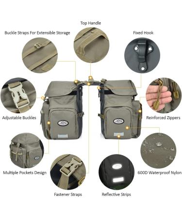 Lixada 50L Waterproof Bike Pannier Bag | Large Capacity Bicycle Trunk Bag | Army Green - Buy Online on GoSupps.com