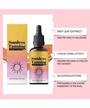 2PCS Self Tanning Drops Water Serum Skin Natural Sunless Outdoor Accelerator Prevent Dryness Natural Tanning Boosting Or Face Body - Buy Online on GoSupps.com