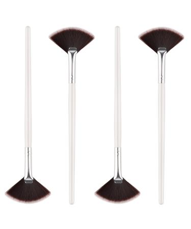 SAVITA 4Pcs Fan Brushes Fan Mask Brush Soft Facial Brushes Tools Facial Mask Applicator Brush Face Mask Brushes Makeup Brushes for Peel Sleeping Mask Mud Mask Makeup(Gradient Brown) 20.5cm/8 inches gradient brown