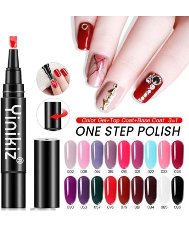 LICHENGTAI One Step Gel Nail Polish Pen 3 in 1 Nail Polish Pen UV Nail Gel Painting Pen No Base Top Coat Need Nails Art Tool Soak Off Gel Ideal for Home and Professional Manicure 086 - Buy Online on GoSupps.com